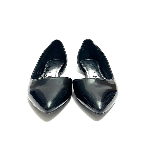 Vintage Y2K deadstock black vegan patent leather pointed toe ballet flats - Picture 3 of 8